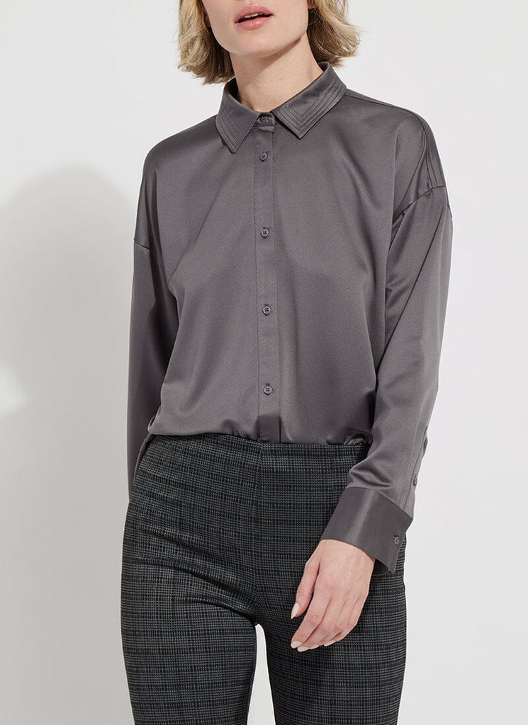 Dark grey satin store shirt