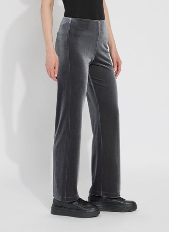 Grey Contrast Binding Velvet Pant | PrettyLittleThing QA