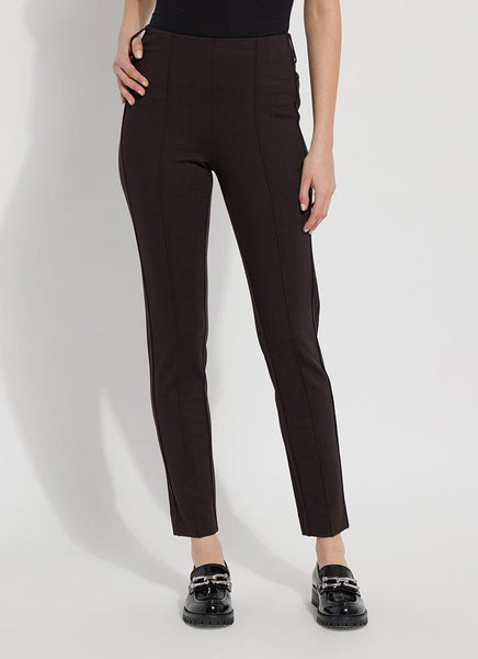 Emma Solid Pattern Bi-Stretch Trousers for Women Size 12, Leg