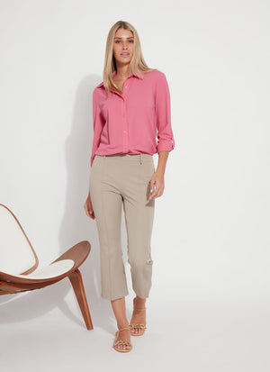 Amanda Bootcut Crop - French Beige (25" Inseam)