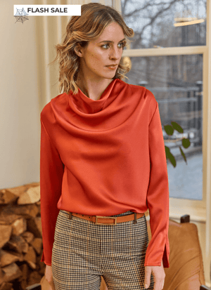 High Cowl Neck Blouse