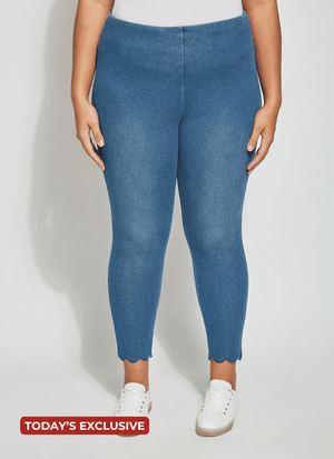 Scallop Edge Denim Ankle (Plus Size)