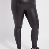 Hi Waist Vegan Leather Legging (Plus Size, 28.5" Inseam)