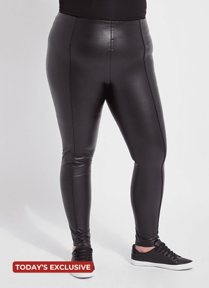 Hi Waist Vegan Leather Legging (Plus Size, 28.5" Inseam)