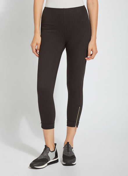 Diane Von Furstenberg Size 4 Lendra Seamed Leggings Ankle Zipper Pant Black  Qo1 | eBay