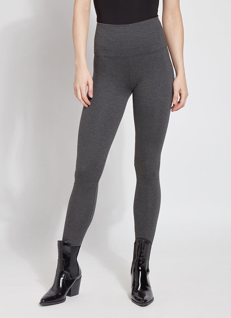 GREASY LEGGINGS - gray viscose leggings with embroidered logo