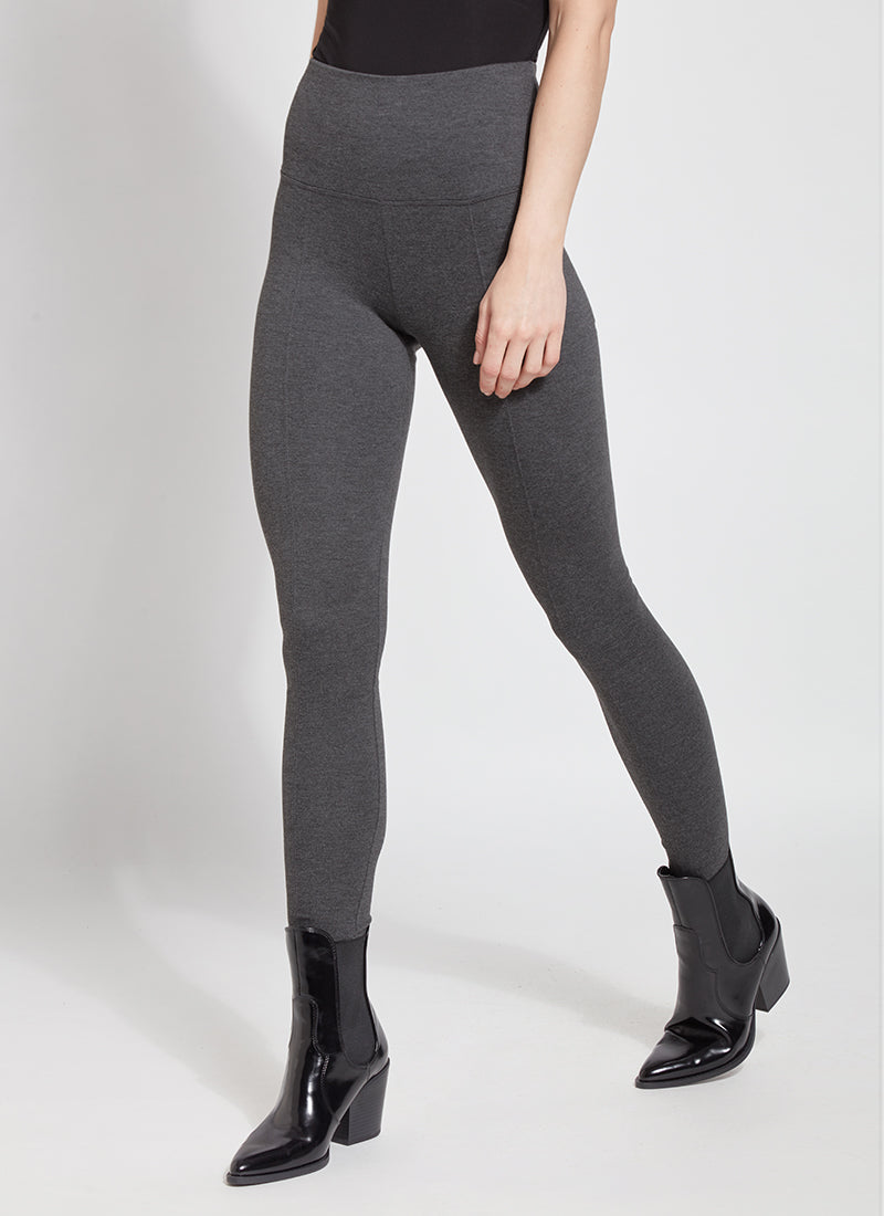 13093 HYPE GREY WITH DETAIL SEAMS WOMEN'S FITTED LEGGINGS for Women