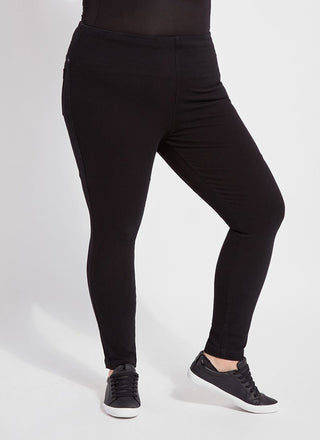 Lysse Scallop Edge Denim Leggings Black MD 26 at  Women's Clothing  store