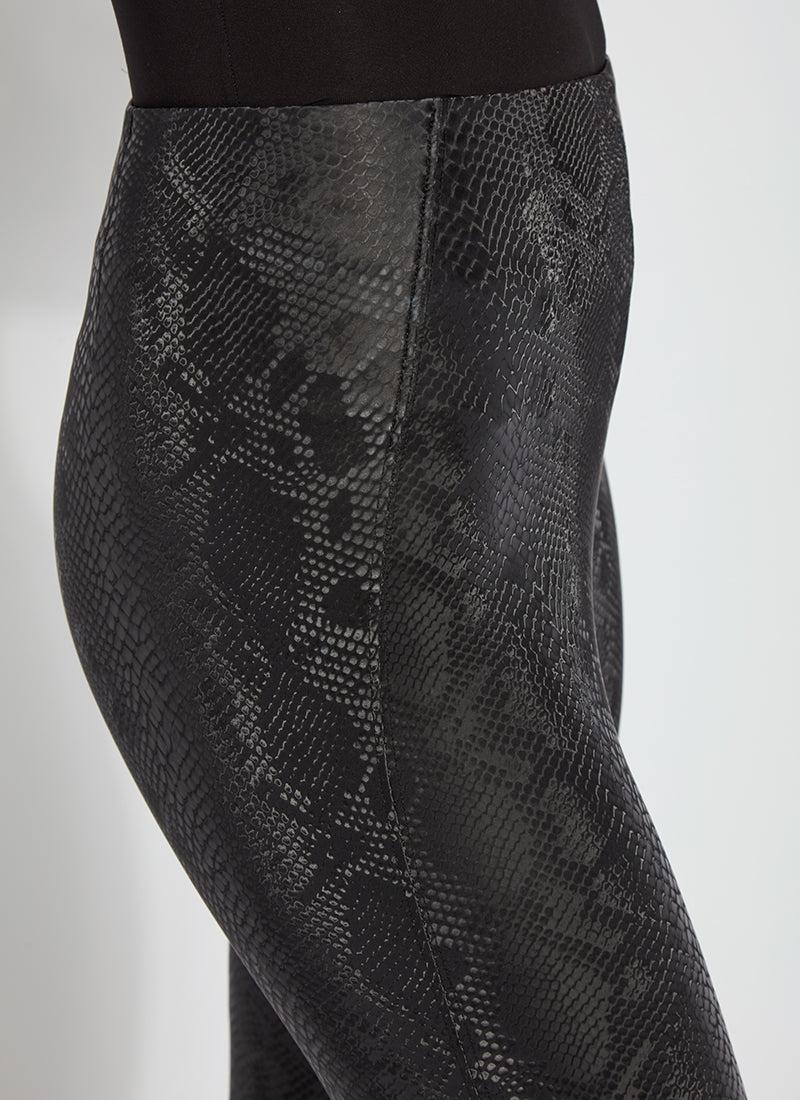 Mulga High-Waisted Black Snakeskin Leggings