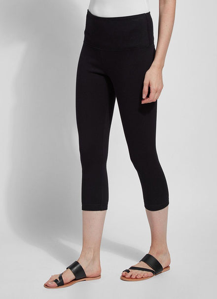 Plus Size Black Cotton Cropped Leggings | Yours Clothing