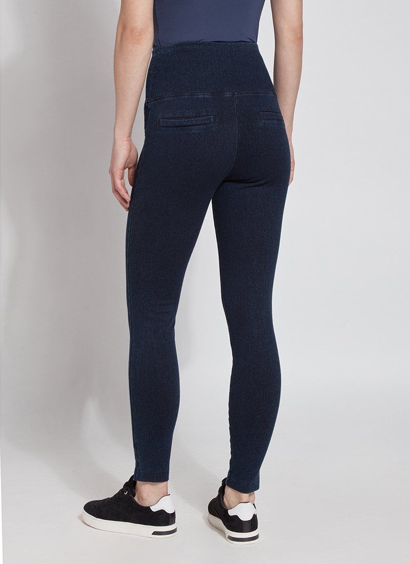 Women Fashion Plus Size Pants Pencil Leggings Imitation Denim Jeans Dark  Blue