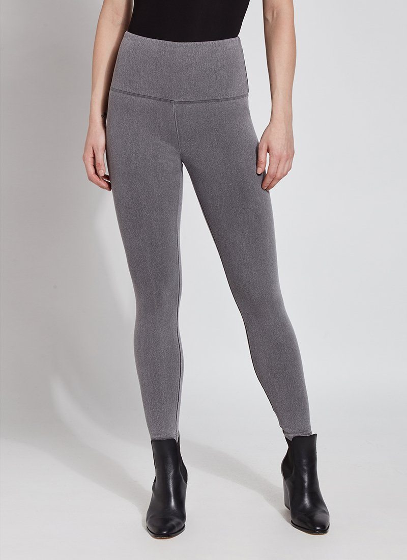 Dex Grey Marbled Leather Looking High Rise Legging Pants - XS