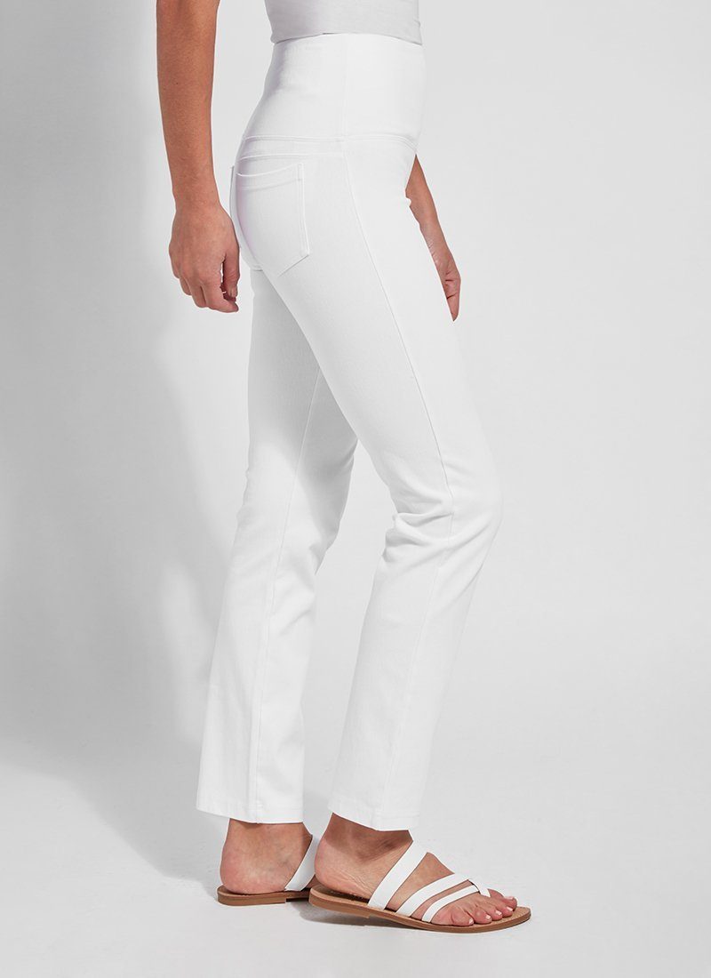 4 Way Stretchy Ponte Knit Capri Skinny Jeans (White)