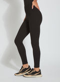 LYSSE Leggings XS ELLA SEAMED Pants Black Full Length Ponte Shaping Pull On  NWT 