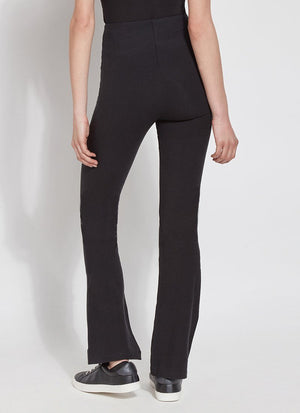 color=Black, back view, slimming workleisure bootcut pants made from stretch cotton, with lifting anatomic seaming